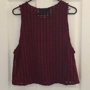 Kendall Kylie Burgundy Tank Top/Cover Up